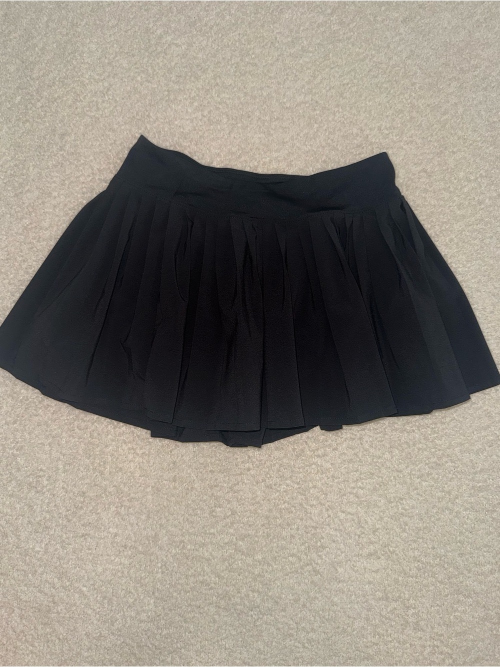 Kid’s Black Pleated Mini Skirt with shorts